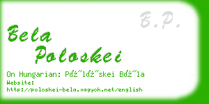 bela poloskei business card